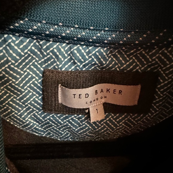 TED BAKER LONDON Valerio Wool Men’s Dark Gray Quarter Zip Jacket Coat Size SM - Picture 13 of 16